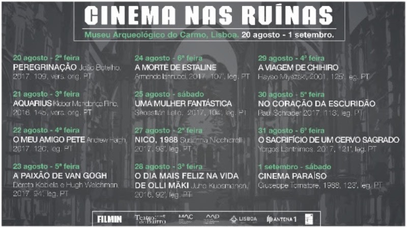 Cinema nas Ruínas: Filmin ao vivo no Museu Arqueológico do Carmo