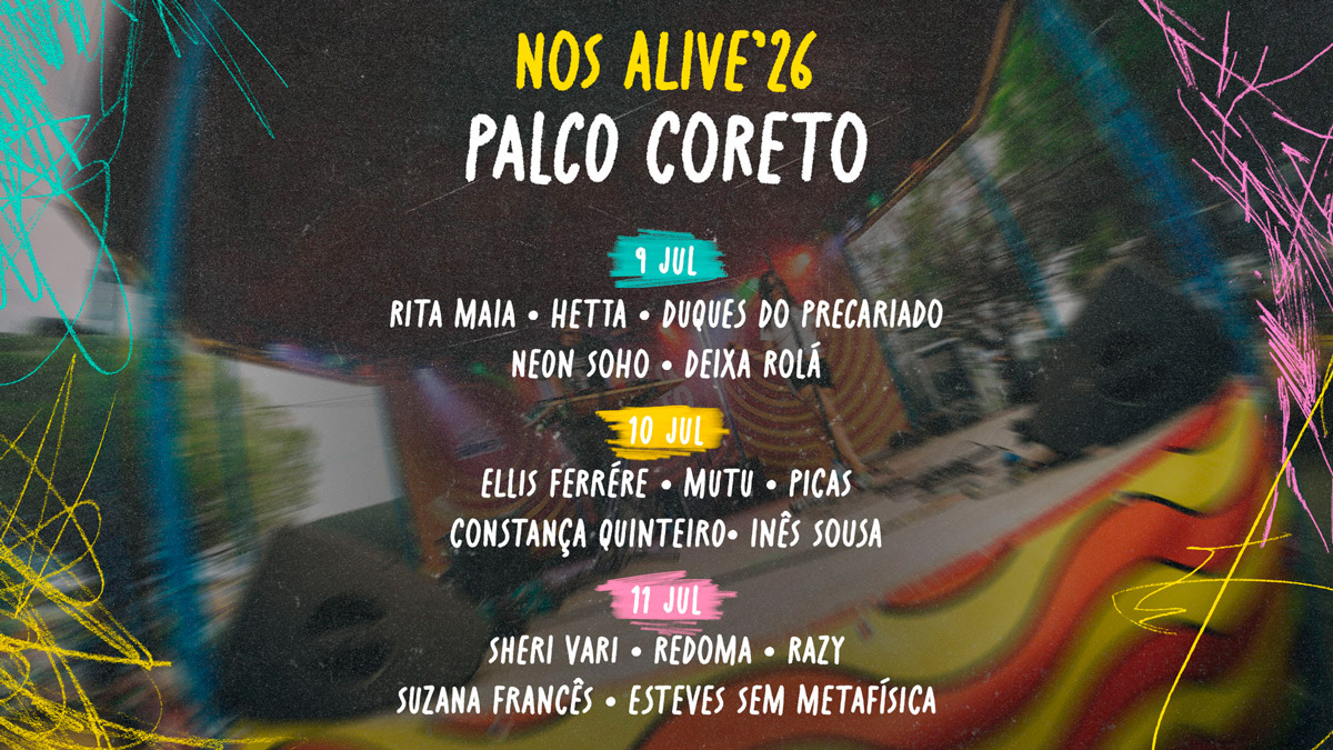 Coreto do NOS Alive fecha cartaz de 2026 com três dias de música nacional